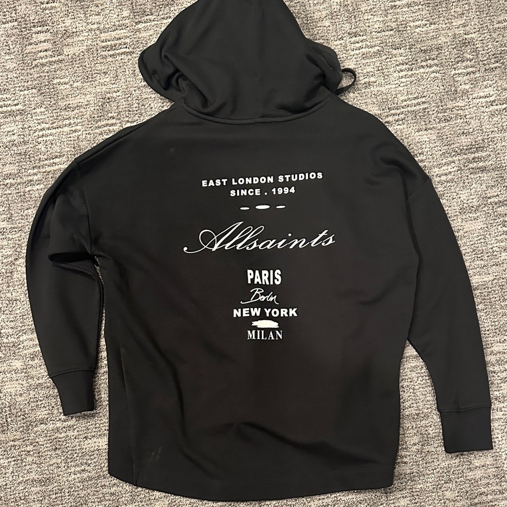 All Saints "Vita Etie" Black Hoodie - Picture 3 of 9